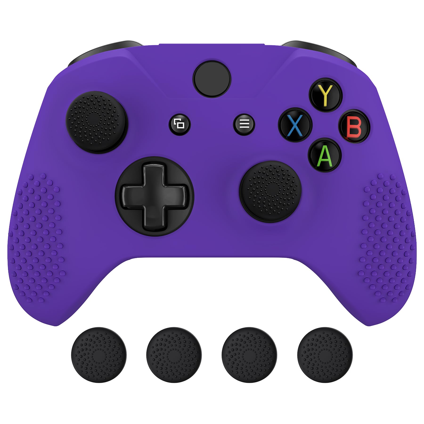 eXtremeRate PlayVital Soft Anti-Slip Purple Silicone Controller Cover Skins for Xbox One X/S Controller - Thumb Grips Caps Protective Case NOT Included