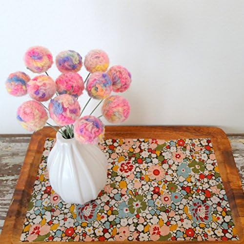Unicorn Pom Pom Flowers. Wool Pink and Purple Flowers. Faux, Fake Flowers. Nursery, Girls Room Bouquet. Cotton Candy, bubblegum pom poms.