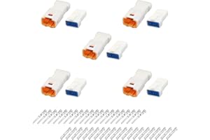 MUYI 5 Kits 4 Pin Way JST Waterproof Connector 26-22 AWG Electric Socket 0.13~0.33mm² Wire-to-Wire Connectors 2.0mm JWPF-VSLE Series JST Plugs