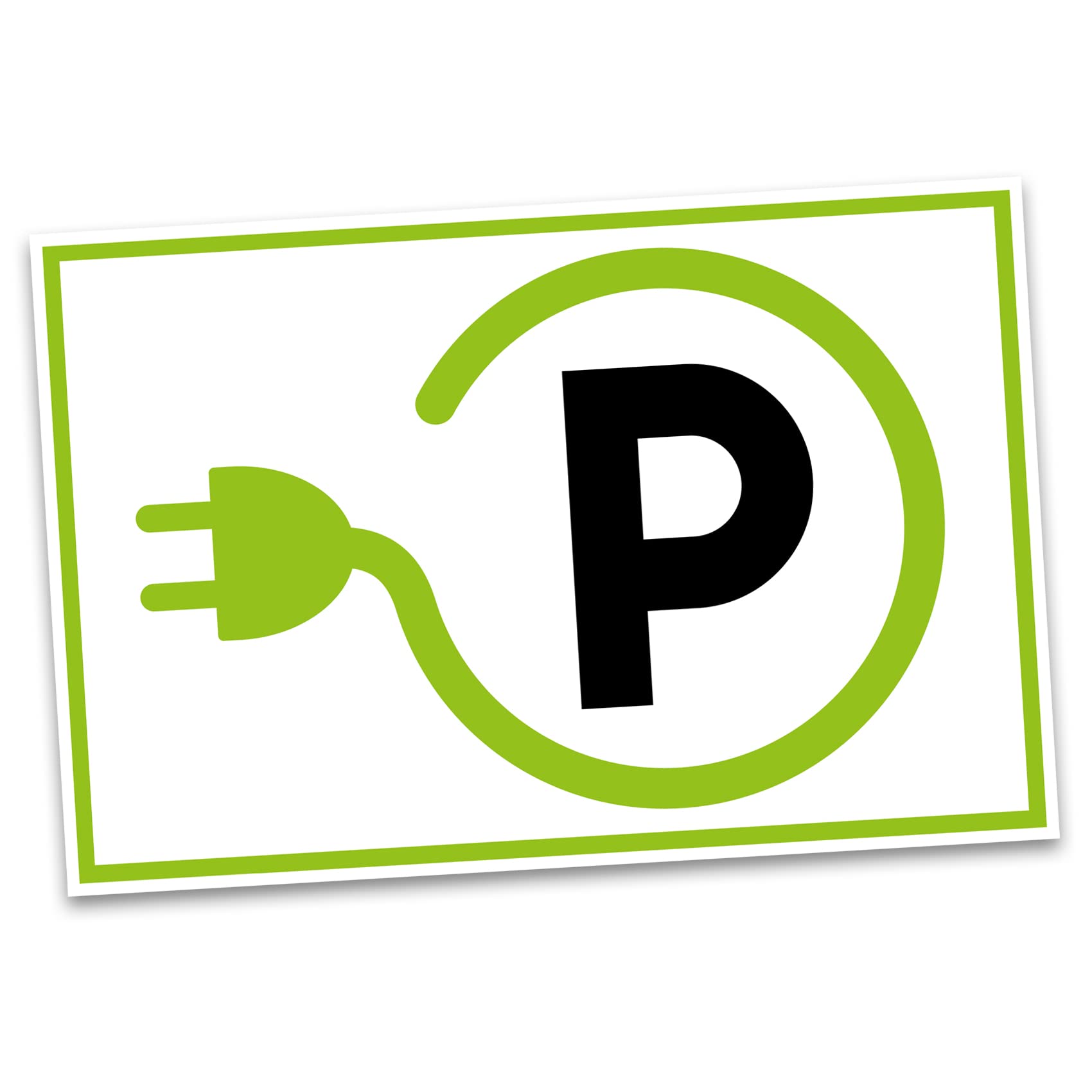 Safety Sign 20 x 30 cm Aluminium Composite Plate for Fence Gate Door Posts Weatherproof Aluminium Sign No Drilling Holes Parking Sign (07 E-Charging Station Landscape)