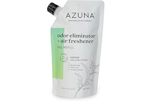 Azuna Air Freshener and Odor Eliminator for Strong Odor Gel 12oz Refill Pouch with Tea Tree Oil | Plant-Based & Long Lasting | Pet, Smoke, Home and Bathroom | Natural Scent | Last 60-90 Days