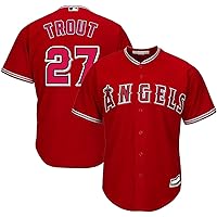 ANGELS ユニフォーム 赤 27 TROUT MIKE TROUT LA Angels #27 Majestic Red Cool Base Authentic Sz