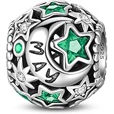 PARCOM Birthstone Charms 925 Sterling Silver for Bracelets, perfect Valentine's Day gift,Bead Charms fit for Pandora Bracelet for Women