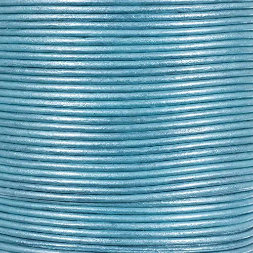 Craft County 1.5MM Round Leather Cord - 5, 10, 25 or 50 Yards or 328 feet - Various Colors