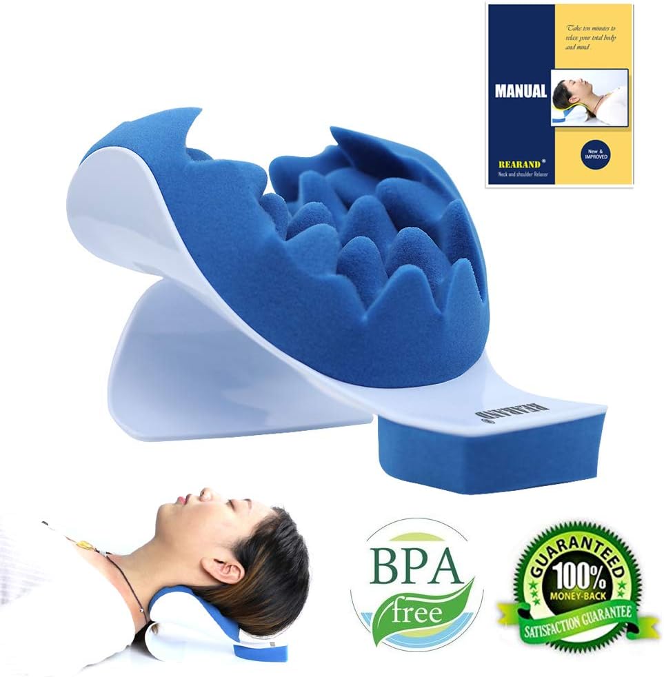 REARAND Neck and Shoulder Relaxer Neck Pain Relief and Neck Support Shoulder Relaxer Massage Traction Pillow Chiropractic Pillow for Pain Relief Management and Cervical Spine Alignment Neck Stretch: Home & Kitchen