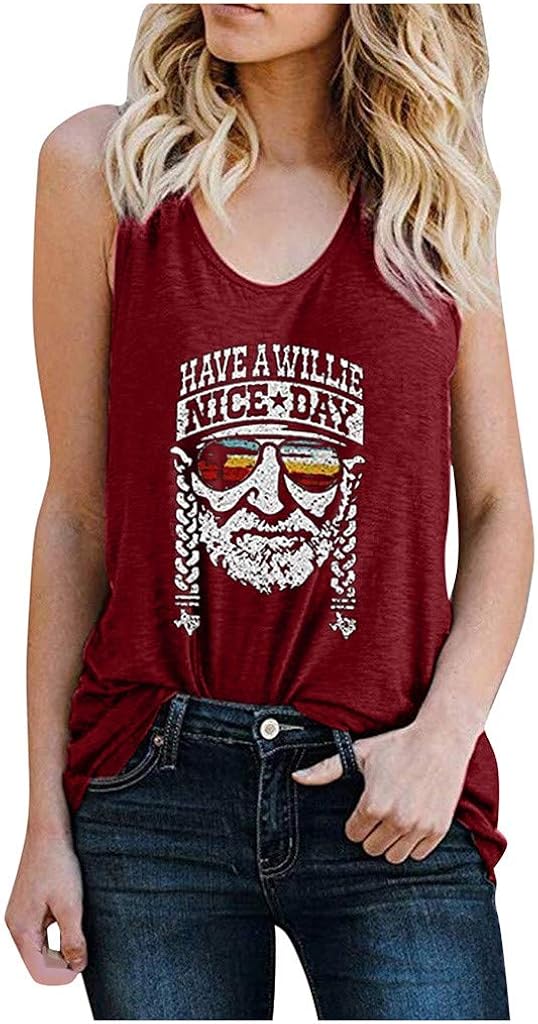 Crazylover Sun Sunflower Tank Tops Women Summer Sleeveless Vest Cute Funny Graphic Tees Tank T Shirt Letter Print Shirt