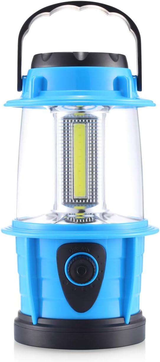 E-TRENDS Portable LED Camping Lantern Flashlight - Dimmable - Survival Kit for Emergency, Power Outage, Hurricane, Battery Powered: Sports & Outdoors