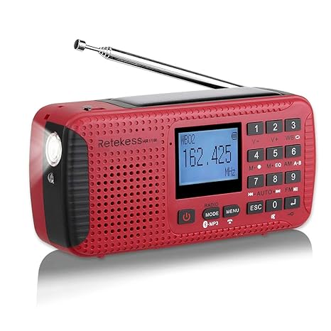Retekess HR11W Notfall Solar Dynamo Kurbel Tragbares Radio Weltempfänger FM AM Radio mit USB Powerbank Wireless MP3 Player Di