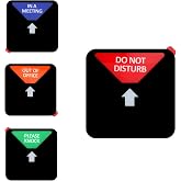 Office Privacy Sign,Do Not Disturb/Please Knock/Out of Office/in a Meeting Sign, Non-Scratch Magnetic Privacy Door Indicator That Lets Others Know Whether You're Available Or Not(Square,Black)