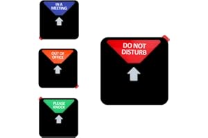 LOYINLO Office Privacy Sign,Do Not Disturb/Please Knock/Out of Office/in a Meeting Sign, Non-Scratch Magnetic Privacy Door Sign That Lets Others Know Whether You're Available Or Not(Square,Black)