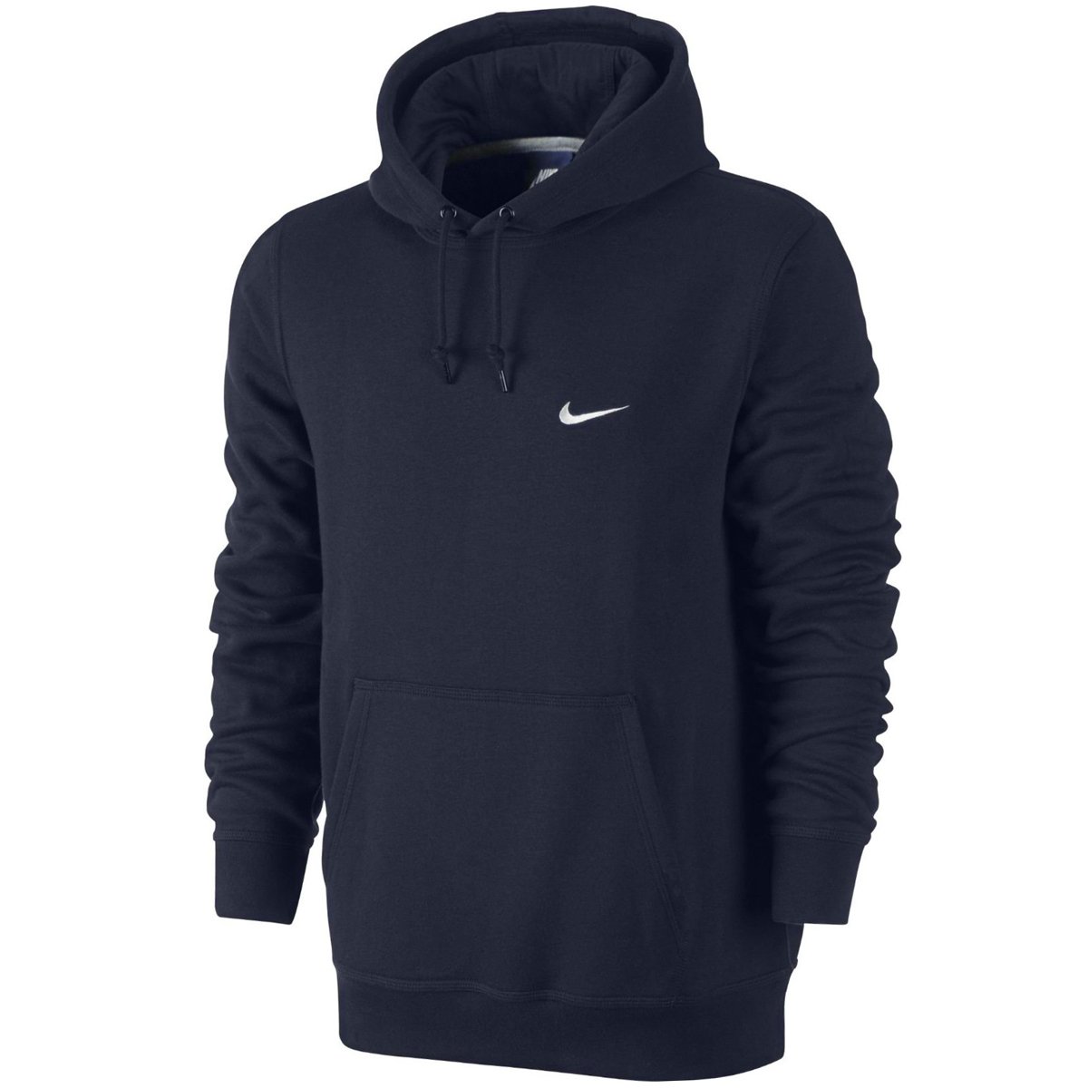 Nike New Men's Club Hoodie-Swoosh Dark Obsidian/White Medium on