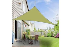 Triangle Sun Shade Sail 3x3M Waterproof Outdoor Canopy UV Protection Patio Pool Garden Awning(Green)