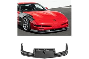 EXTREME ONLINE STORE Replacement For 1997-2004 Chevrolet Corvette C5 ALL Models | Performance Style ABS Plastic - Painted Glossy Black Front Bumper Vented Lip Splitter (ABS Plastic - Hydro-Dipped Carbon Fiber)