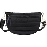 Quilted Crossbody Bags for Women Puffer Fanny Pack Sling Bag Puffy Chest Belt Bum Waist Crossbody Purse Bags Quilted Shoulder Bag for Women