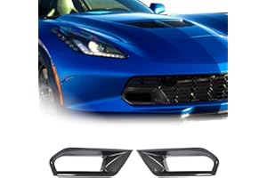 JONKOKO Car Front Side Bumper Air Duct Vent Frame for Chevrolet Corvette C7 Z06 2014-2019 Auto Front Bumper Cover Air Vent Intake Duct Decoration Trim Exterior Accessories (Carbon Fiber)