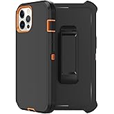 RubCase for iPhone 11 Pro Max Case with Belt Clip Holster, 2 x Screen Protector, Military Grade Drop Protection Heavy Duty Full Body Shockproof Rugged Protective Cover for iPhone 11 Pro Max Orange