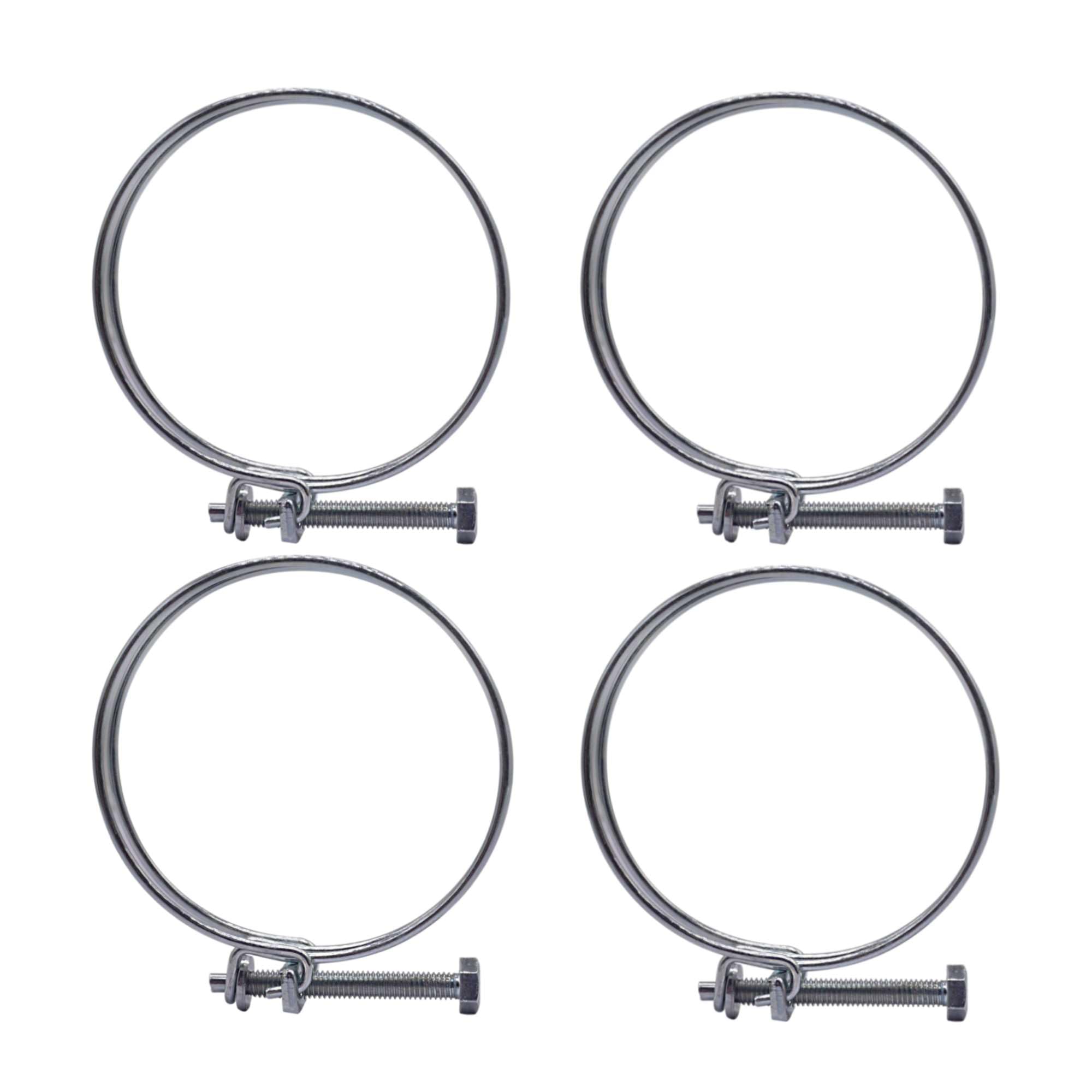SKIR'CO (4 pcs) Adjustable Double Wire Hose Clamps 60-65 mm, Galvanized Steel Hose Clamps, Adjustable Diameter Hose Clips