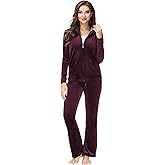 ANOTHER CHOICE Velour Tracksuit Women 2 Piece Zip-Up Velvet Sweatsuits Hooded Soft Jogging Set