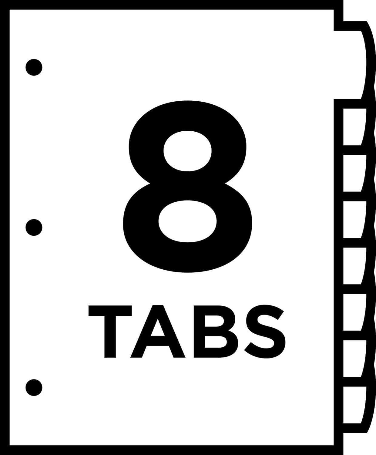 Avery 8-Tab Ultralast Plastic Binder Dividers, Multicolor Big Tabs, 1 Set (24901) : Office Products