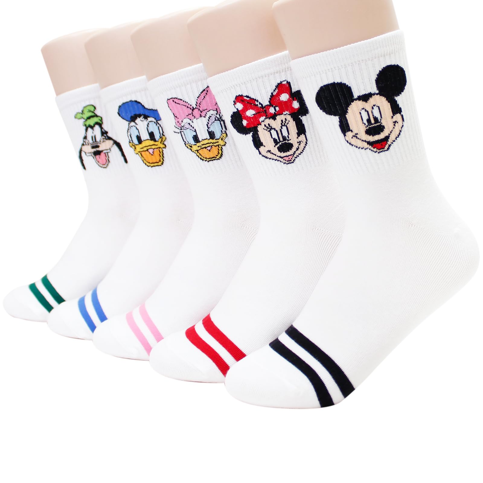 Photo 1 of socksense Cartoon Character Series Women and teen girls Licensed Socks Collection (Cotton Blend, M Family5_5pairs)