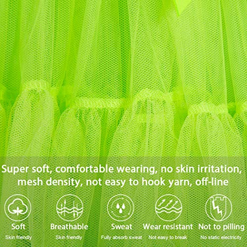 Women's Elastic Waist Chiffon Petticoat Puffy Tutu Tulle Skirt Princess Ballet Dance Pettiskirts Underskirt (Fluorescent Green) - Thumbnail 5