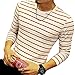 LOGEEYAR Mens Summer Short Sleeve Slim Fit Contrast Color Stitching Stripe Polo Casual T-Shirts (Medium, 622-red)