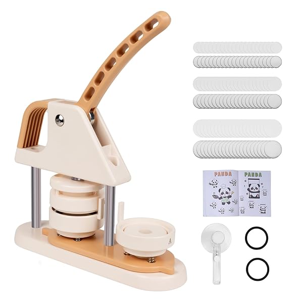 BUTTON MAKER MACHINE,2.25INCH 100PCS PIN BADGE PRESS MACHINE...