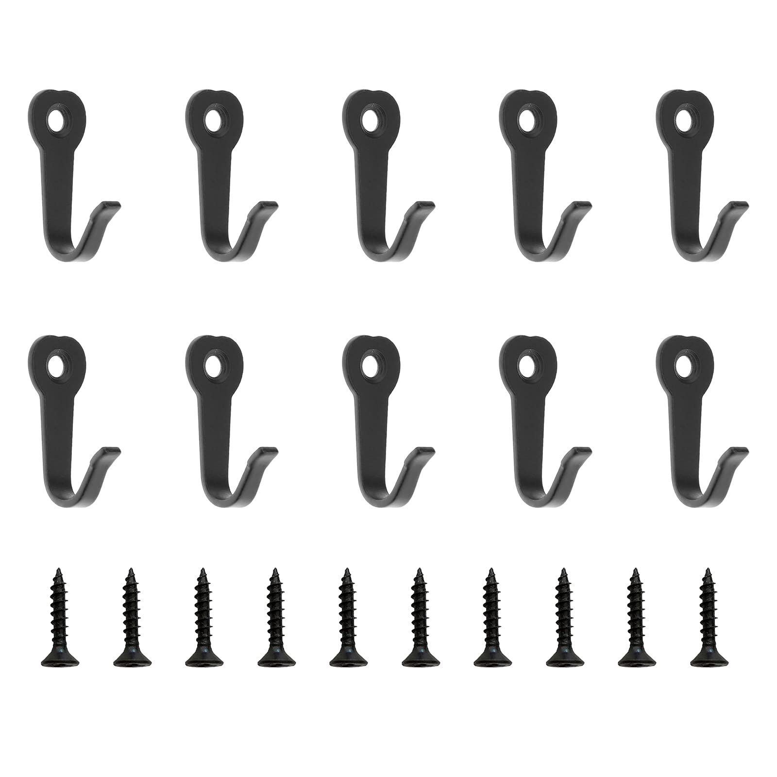 Cyleibe Coat Hooks, 10 Pcs Single Hanger Hook with Screws Metal Wall Mounted Hooks Robe Hooks Hangers Hanging Bedroom Clothes Hat Scarf Bag Key Bathroom Towel