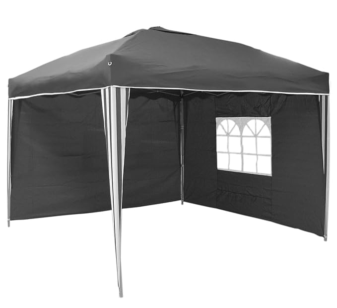 Pavillon Faltpavillon 3 x 3m Grau ALU inkl. 2 Seitenteile