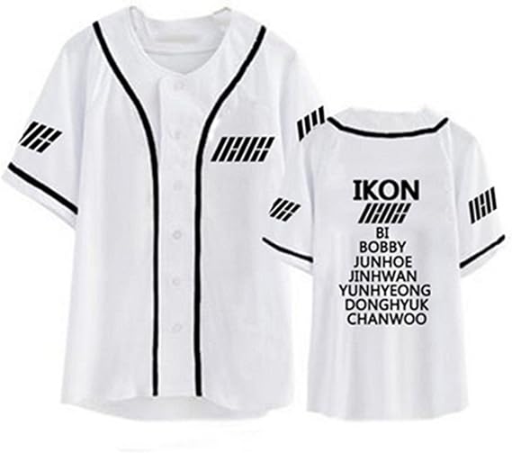 Amazon Co Jp ビビショー Ikonアイコン 服 ベースボールtシャツ 普段着 韓流グッズ 英文字 番号 応援グッズ 韓国 男女兼用 服 レディース 応援品 Cos Goods Abr 服 ファッション小物