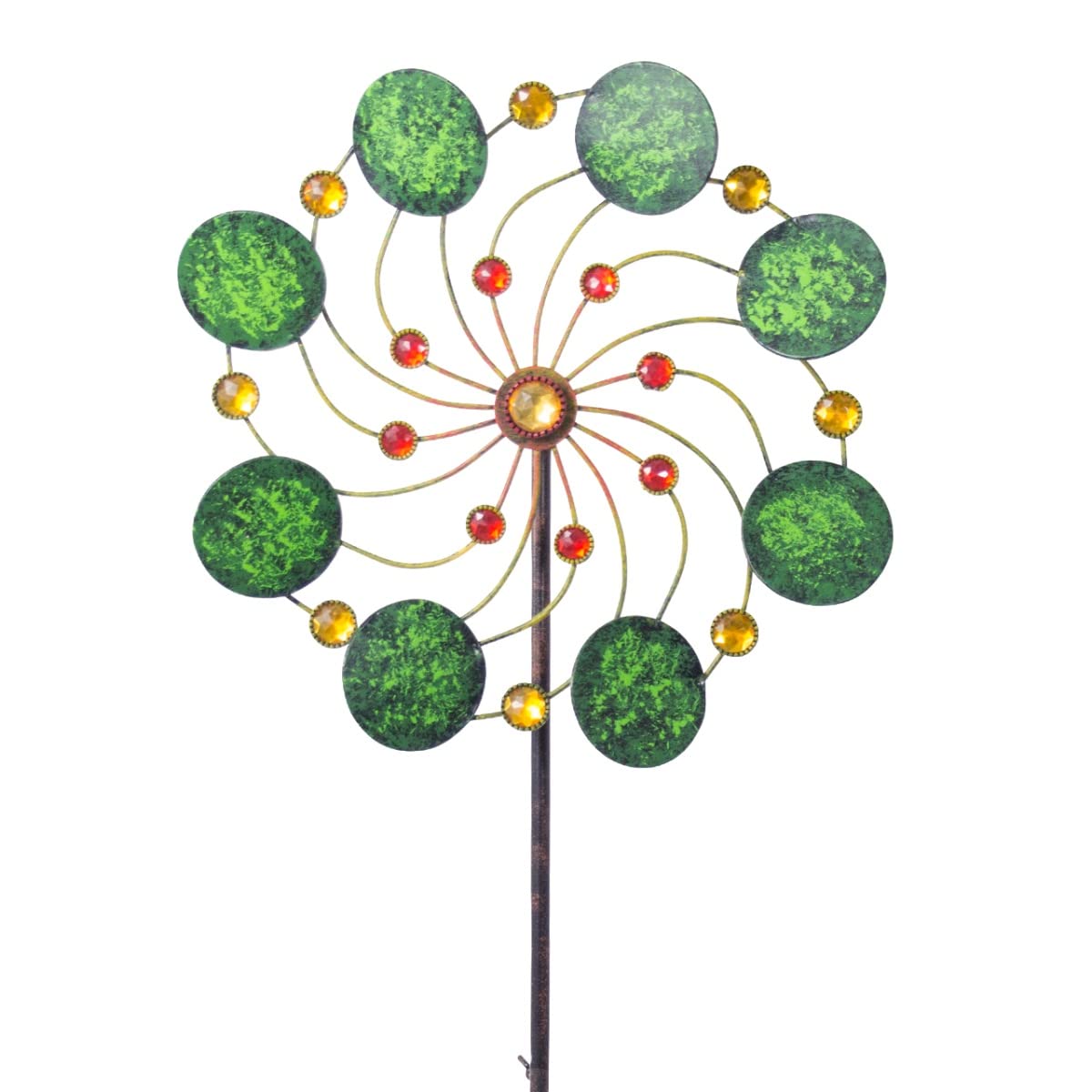 CIM Metal Windmill - Exotic Flower Samoa - Ø34cm, total height: 122cm - incl. 3-piece pole - easily rotating (Exotic Flower Samoa)