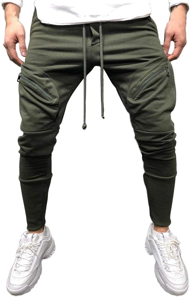 Jogging Pants Men Fashion Solid Colors Classic Pockets Sweatpants with