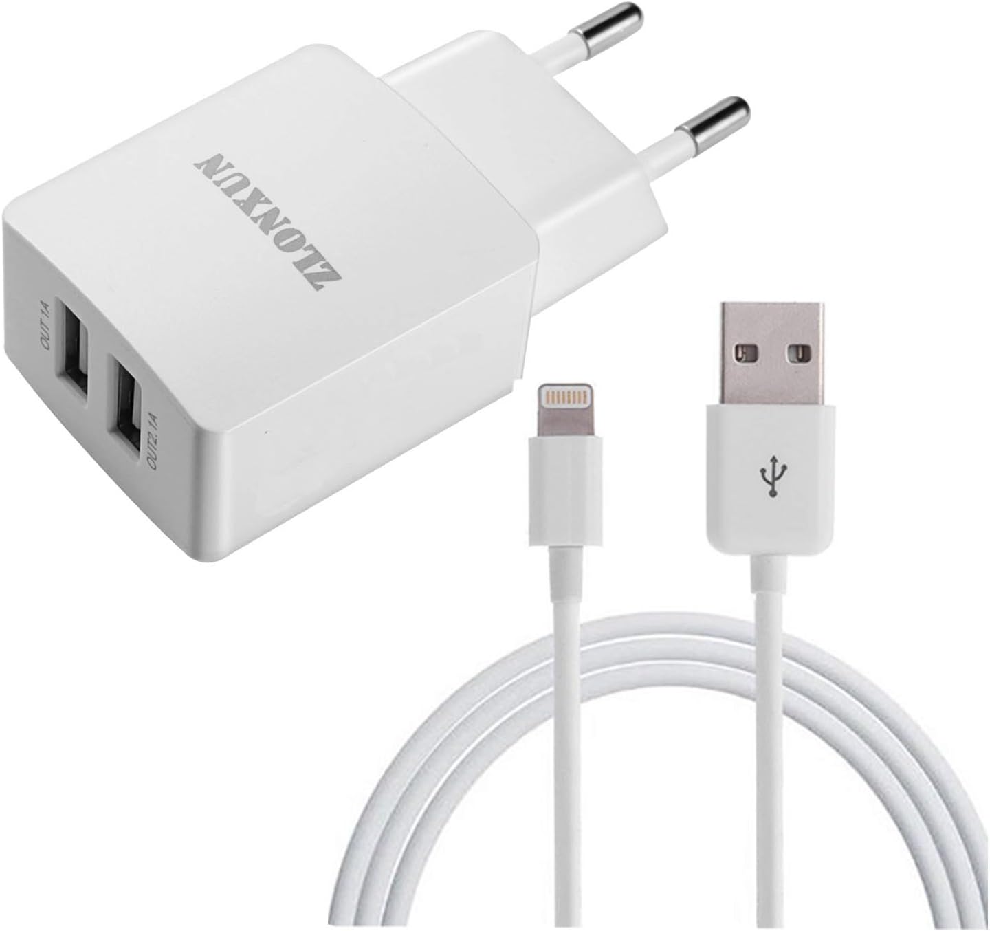 ZLONXUN Charger with USB Cable for iPhone 8/8 Plus/7/7plus/6/6S/6 Plus/6S Plus/ X/XS/XR/5C/5S,iPad,iPod