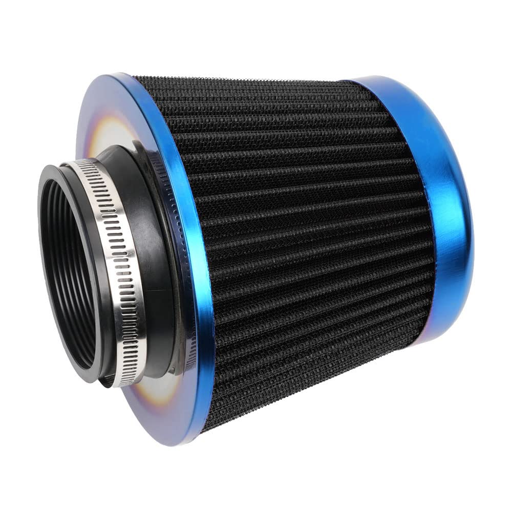Photo 1 of Cold Air Intake Filter, High Performance, Washable Filter, Clamp-On Replacement Air Filter, Flange Diameter 3inch/76mm Black