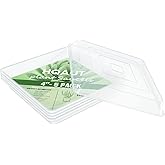 HQAUT Square Clear Plant Saucers 16/14/12/10/8/6/4 Inch, 5 Pack Plant Pot Trays, Durable Plastic Water Catcher Trays for Planter Pots, Flower Plant Drip Trays for Indoor & Outdoor Plants