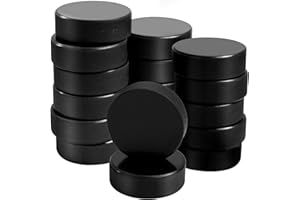 OMYOPY Ice Hockey Pucks with Reusable Mesh Bag, Rubber Street Hockey Puck Balls for Practicing and Classic Training, Diameter 3", Thickness 1", 6 oz, Official Regulation, Black