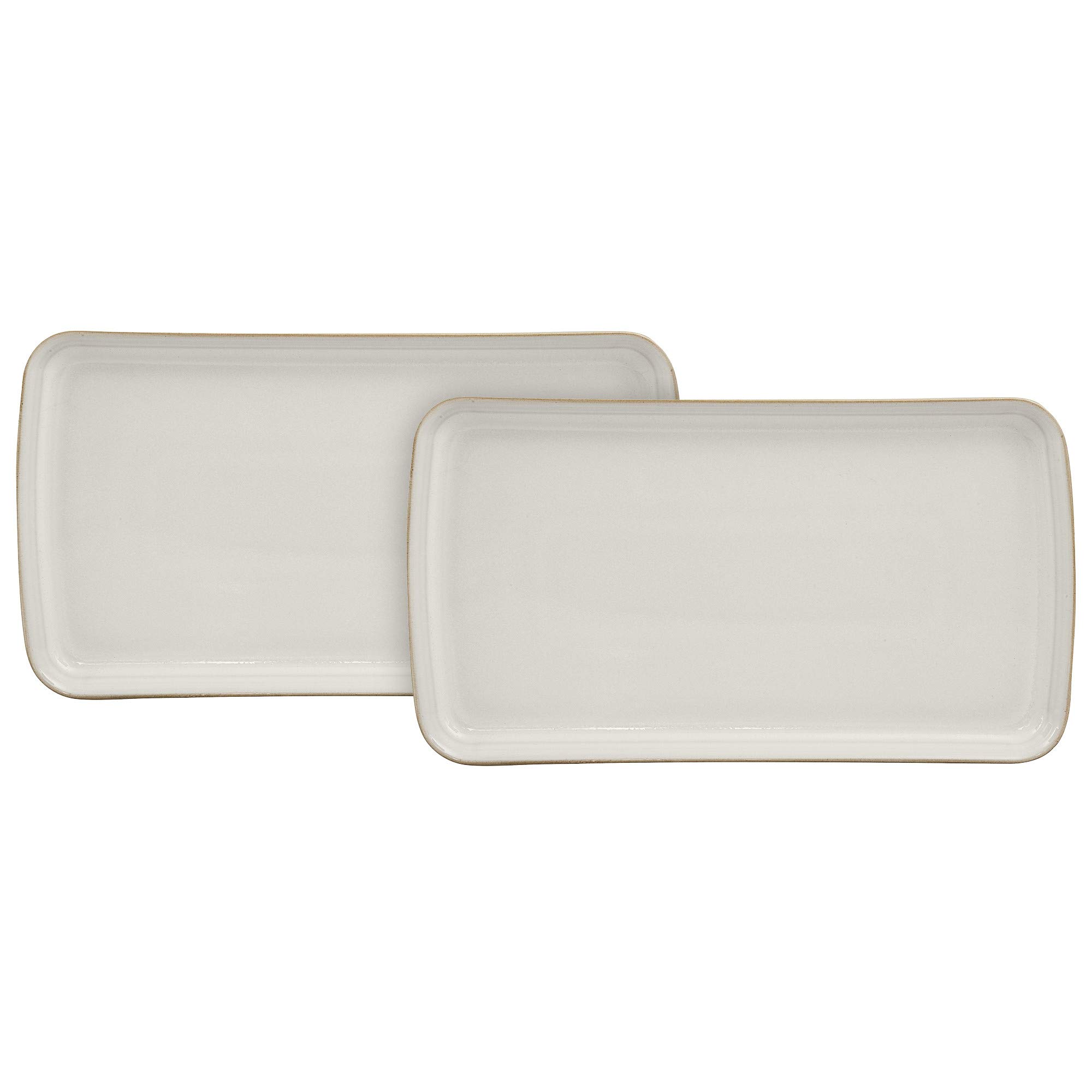 Denby 375048880 Natural Canvas 2 Piece Small Rectangular Platter Set, Cream