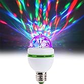 LED Ball Bulb Lamp, 3W E27 LED RGB Crystal Rotating Stage Bulb Voice Auto Rotating Stage Light(1 pcs)