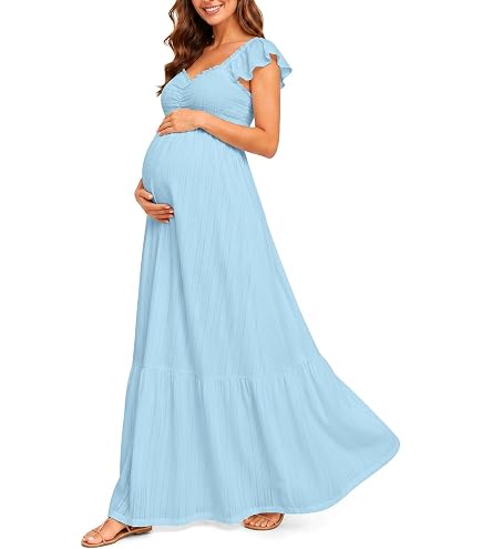 designer maternity formal dresses Pinup Fashion Baby Shower Photoshoot Pink Easter Maxi Dress Work Color:White Blue Flower Teacher Collection Women Summer Dresses,Elegant Women's knotted detailing highlights the