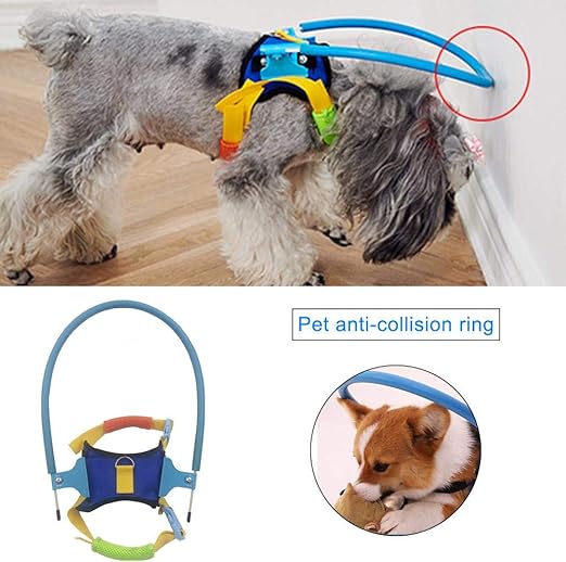 Blind Dog Harness Vest Pet Collar Head Safety Protective Collision