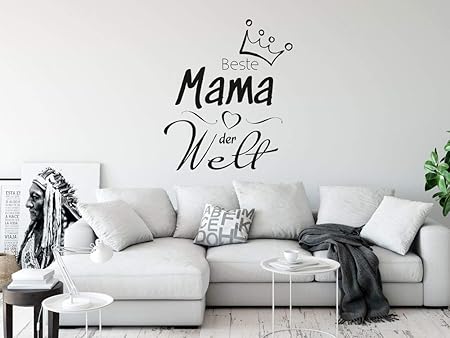 Grazdesign Dekoration Wohnung Modern Beste Mama Der Welt Wall Tattoo Muttertagsgeschenk Wanddeko Muttertag Geschenkideen 47x40cm 074 Mittelgrau Amazon De Kuche Haushalt