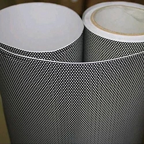 HOHO 30cmx137cm Black One Way Vision Print Media Vinyl Window Film Perforated Mesh Posting Film Self Adhsive