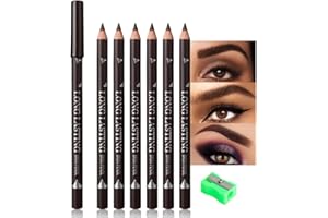 FeiCuiYun 6Pcs Eyebrow Pencils for Women, Wooden Hard-Core Dark Brown Eyebrow and Eyeliner Pencil, Long Lasting Waterproof and Sweat-Proof, Beginner Makeup Brow Pencil,Create a Natural Eye Brow Makeup