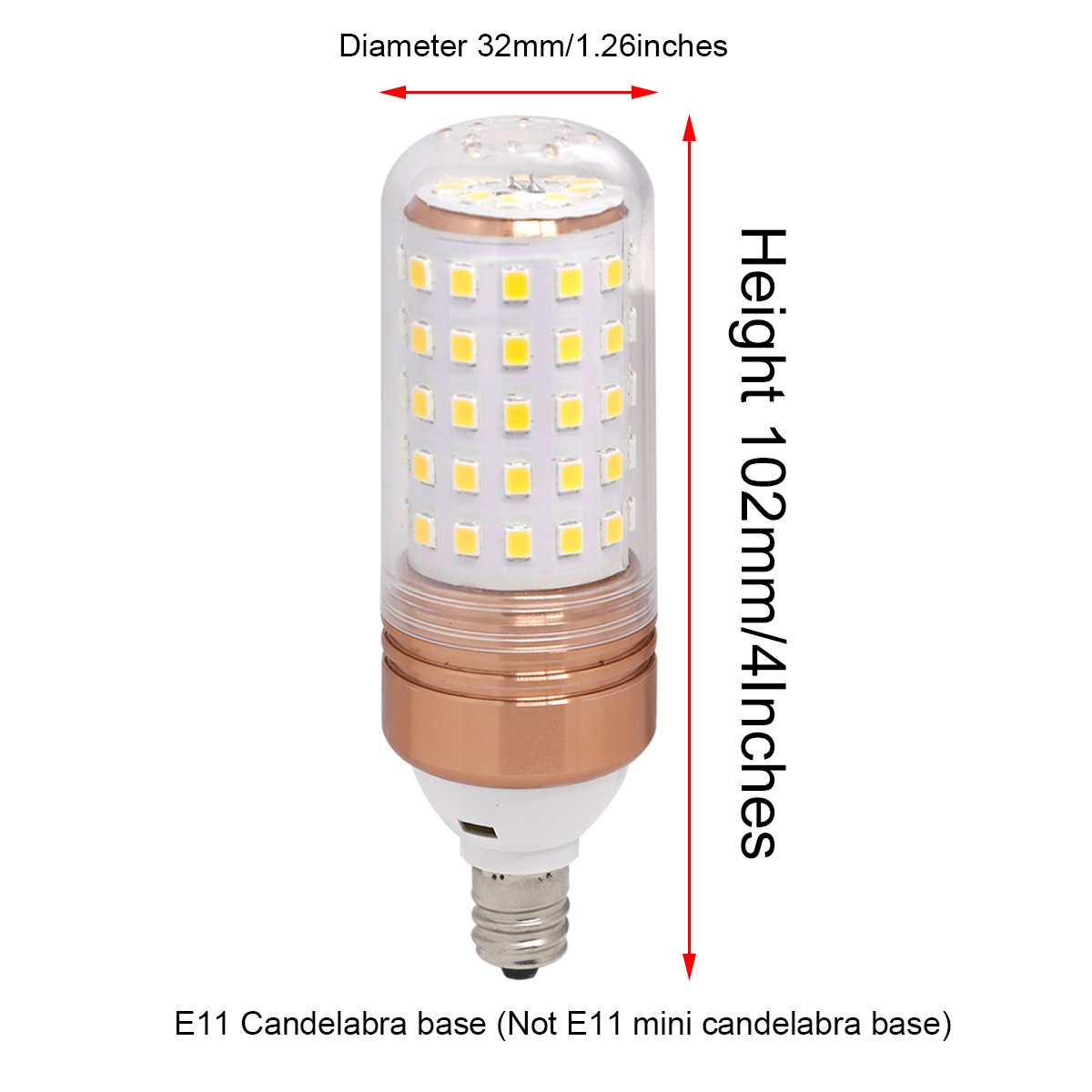 Ulight E12 led candelabra bulb, 100w halogen bulbs equivalent, warm