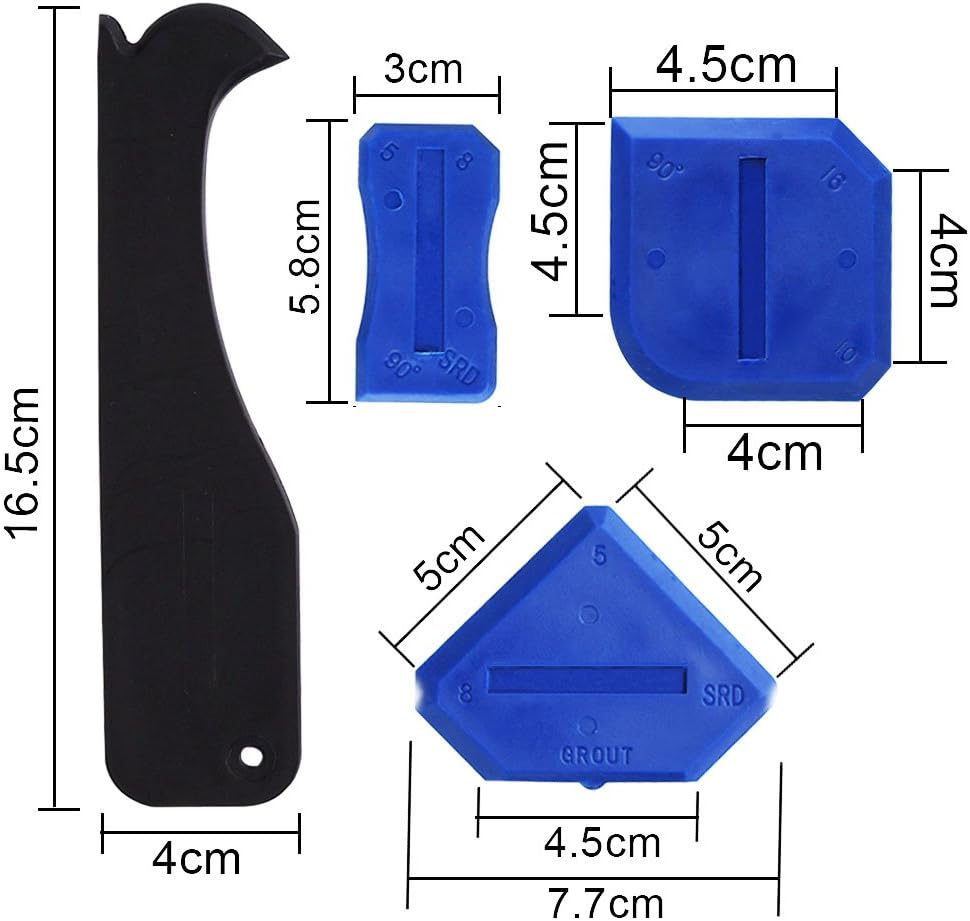 Kuuqa 9 Pieces Caulking Tool Kit Silicone Sealant Finishing Tools Caulk Remover Board for Bathroom Kitchen Room and Frames - Image 3