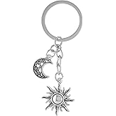 HAQUIL Moon Star Keychain, Key Ring Purse Handbag Backpack Charm, Car Ring Keyring Key Holder Jewelry