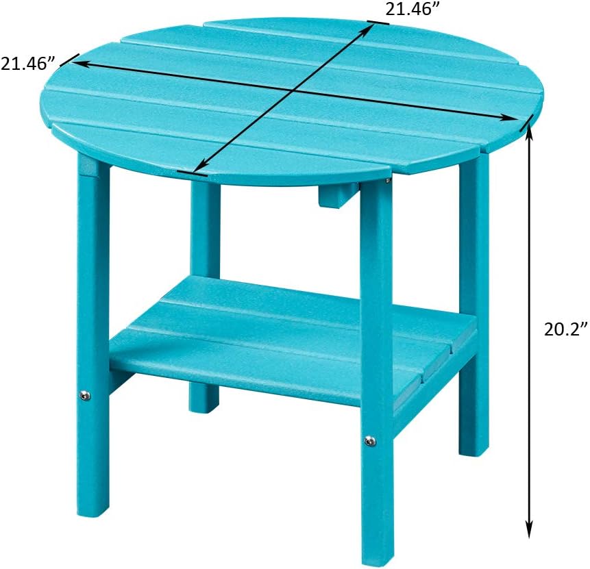 Ehomexpert Outdoor Side Table-Adirondack Portable Rectangular End Table for The Beach, Camping, Picnics, Cookouts and More, HDPE Hard Plastic, Blue: Kitchen & Dining