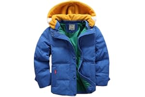 Vinmin Kids Winter Latest Thicken Hooded Jacket Warm Quilted Coat Casual Outdoor Cool Cute for Boys Girls Autumn Spring