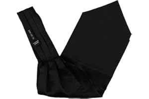 Dan Smith Silk Blend Wedding Long-Self Ascot Tie Black Long-Self Ascot Necktie 53"-Long Tall Jungle Store C.C.AQ.G.011 Black Solid