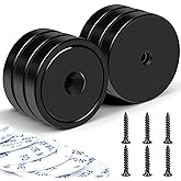 LOVIMAG Strong Magnets 110 LBS Heavy Duty Neodymium Earth Round Magnet | Imanes Fuertes Magnetic 6 Pack Wall Mount Rare Mounting Powerful Locker Industrial Fridge Screw On Door Crafts Black